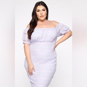 GORGEOUS LAVENDER LACE MIDI DRESS FROM FASHION NOVA!!